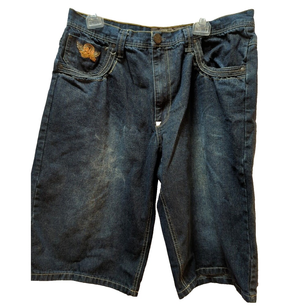 Raider Jean Company Mens Denim Baggy vintage Shorts Size 38 FLAW pockets